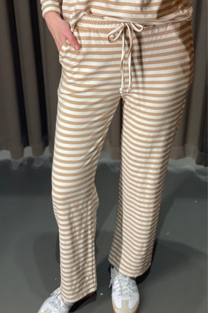 Stripped Pants - Beige