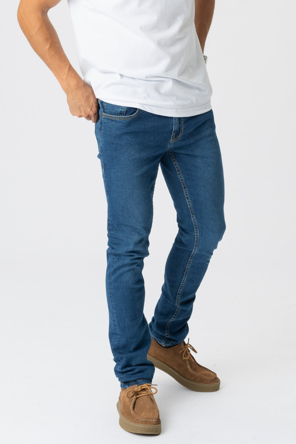 Le jean de performance original (Slim) - Denim bleu moyen