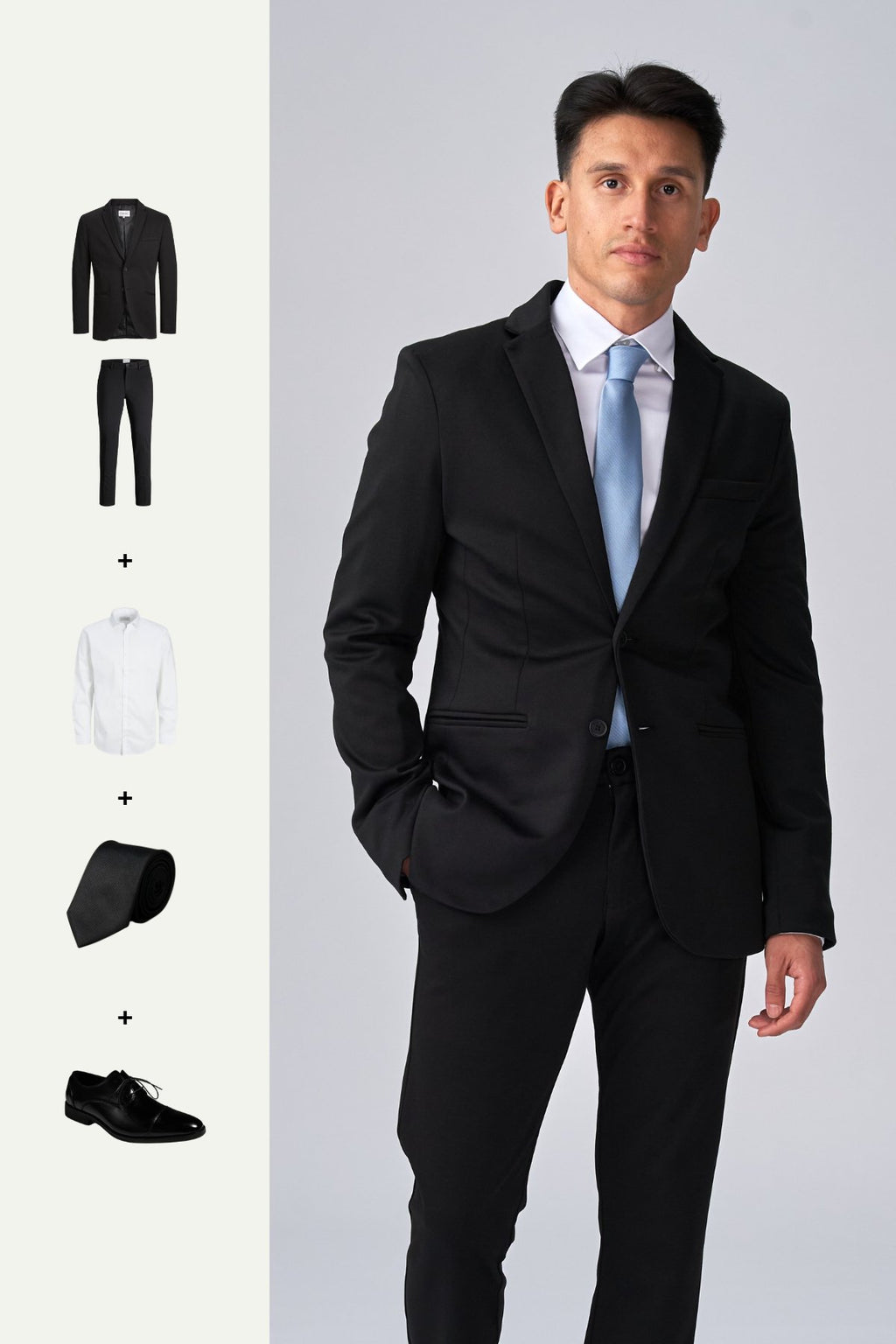 The Original Performance Suit (Black) + Shirt, Tie & Derby Shoes - Package Deal