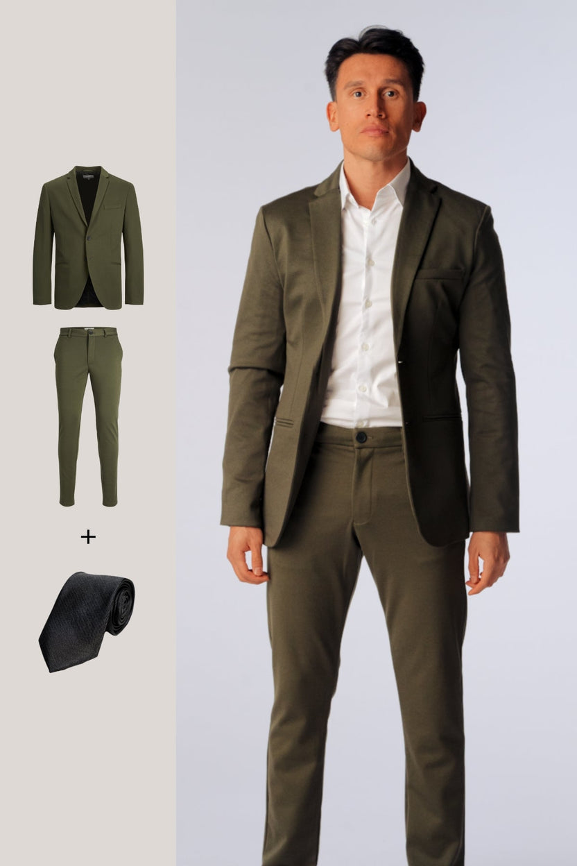 The Original Performance Suit™️ (Dark Green) + Tie - Package Deal - TeeShoppen Group™