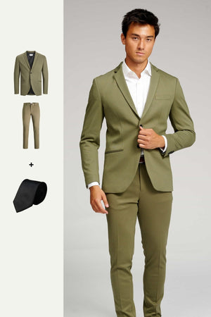 The Original Performance Suit™️ (Olive) + Tie - Package Deal (V.I.P)