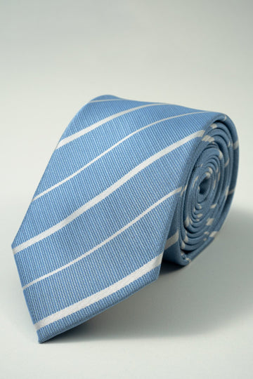Cravate - Rayée bleu clair