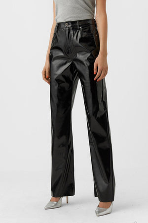 Kithy los glanzend Pants - Zwart