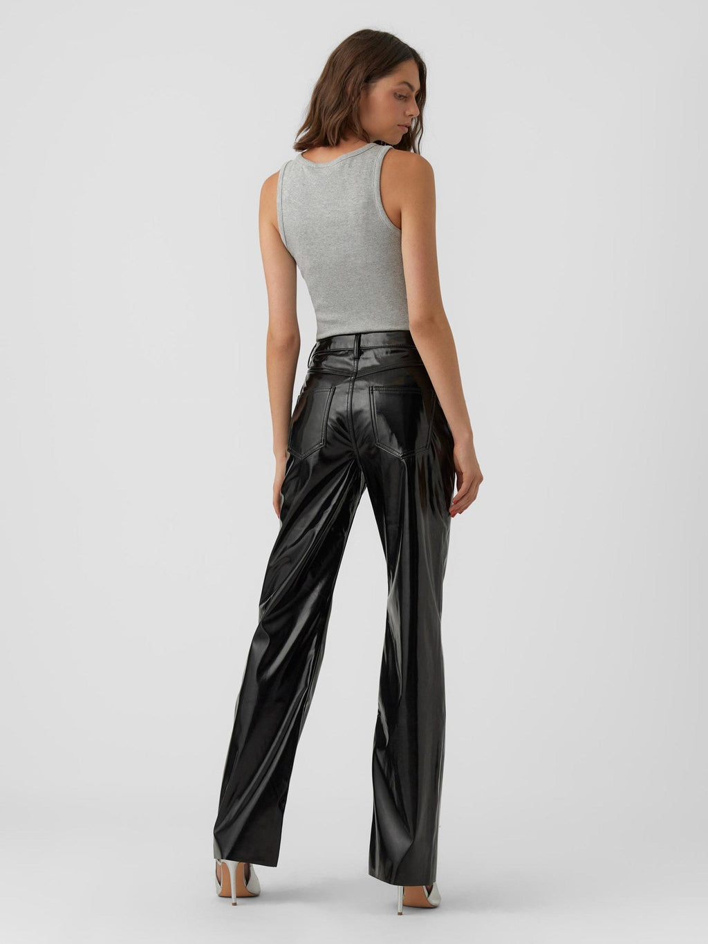 Kithy los glanzend Pants - Zwart
