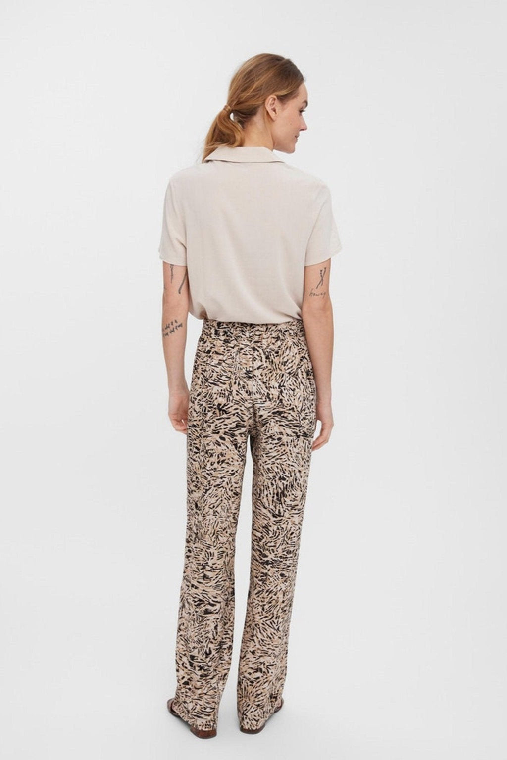 Gemakkelijk breed Pants - Witte peper