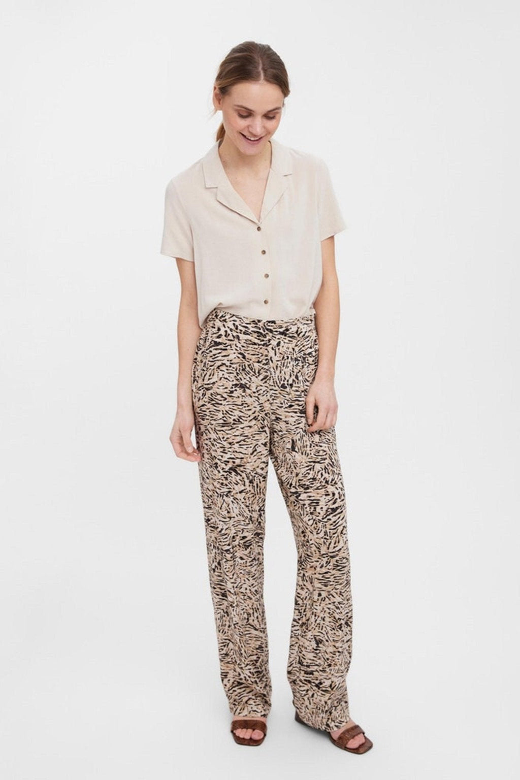 Gemakkelijk breed Pants - Witte peper