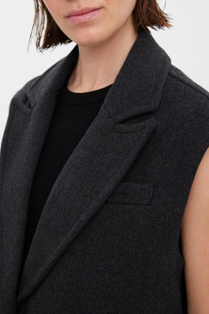 Gilet edna - mélange gris foncé