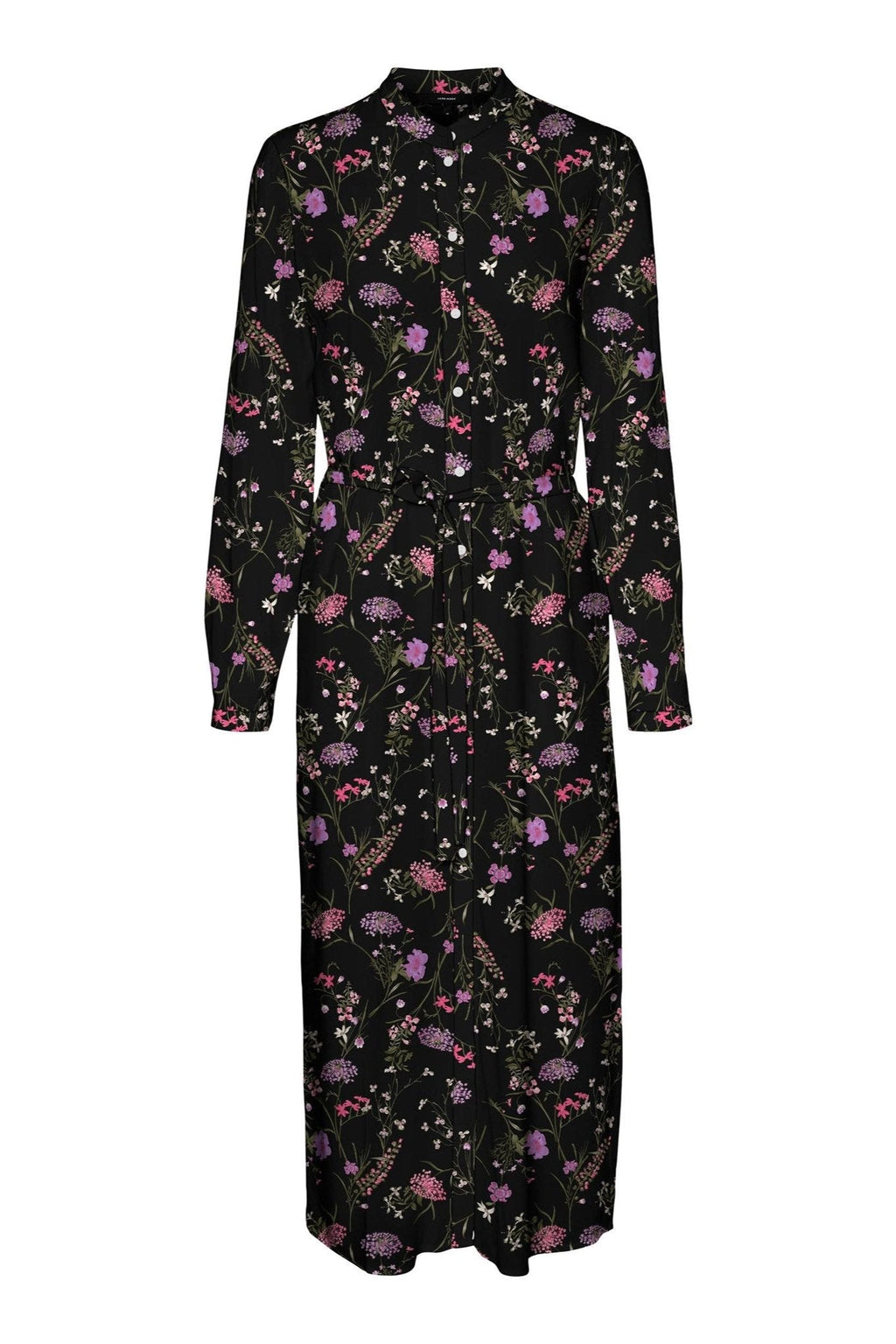 Robe de chemise à manches longues faciles - violet