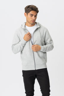 Sweat à capuche zippé - Gris cendré