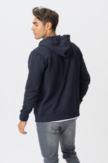 Sweat à capuche zippé - Bleu marine