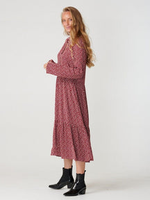 Robe Anna à manches longues - Tomate séchée