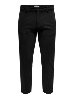 Avi Beam Chino Twill Pants - Black - TeeShoppen Group™ - Pants - Only & Sons