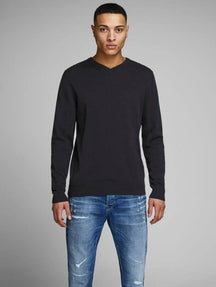 Basic knit v-neck - Black