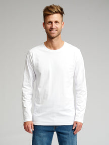 T-shirt basique à manches longues - blanc