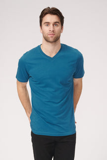 Basic Vneck t-shirt - Petroleum Blue