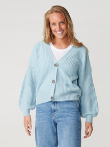 Button Cardigan - Fog bleu