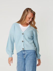 Button Cardigan - Fog bleu