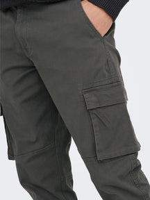 Cam Stage Cargo Pants - Grey Pinstripe