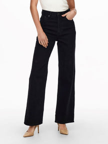 Camille Wide Leg Jeans - Black Denim