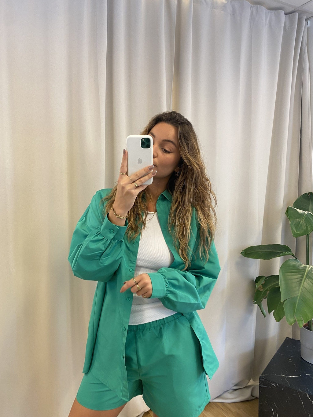 Chrilina Oversized Shirt - Simple Green