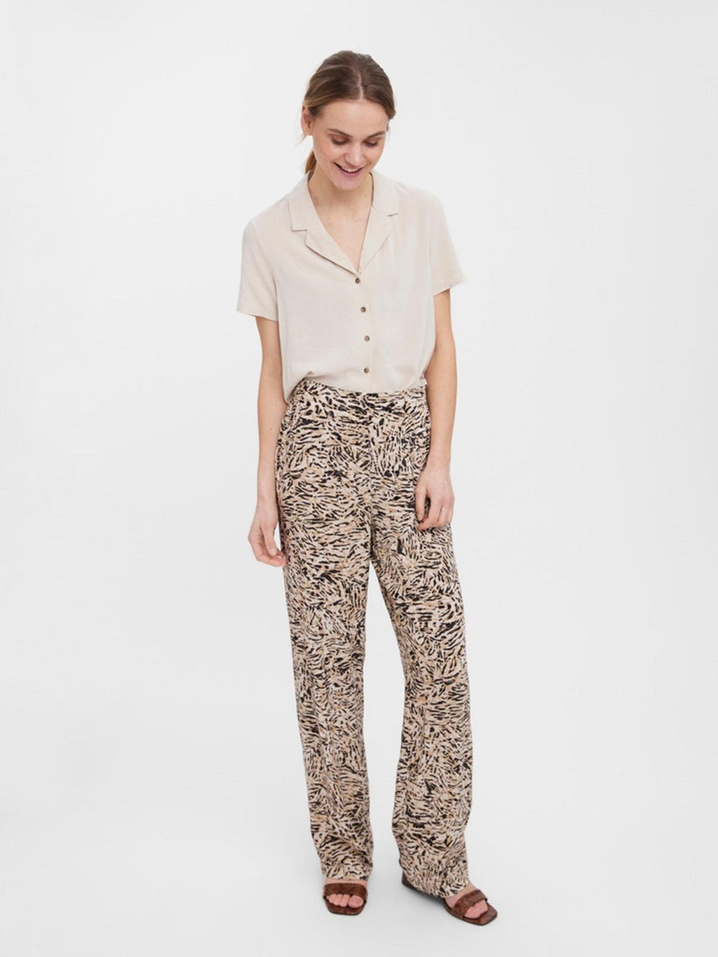 Pantalon large facile - poivre blanc