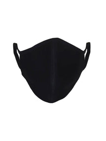 Masque en tissu avec 3 couches - noir (coton biologique)