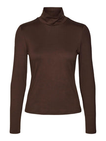 Ina High Neck Top - Coffee Bean