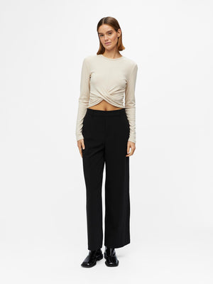 Jamie Cropped Top - Sandshell - TeeShoppen Group™ - T-shirt - Object