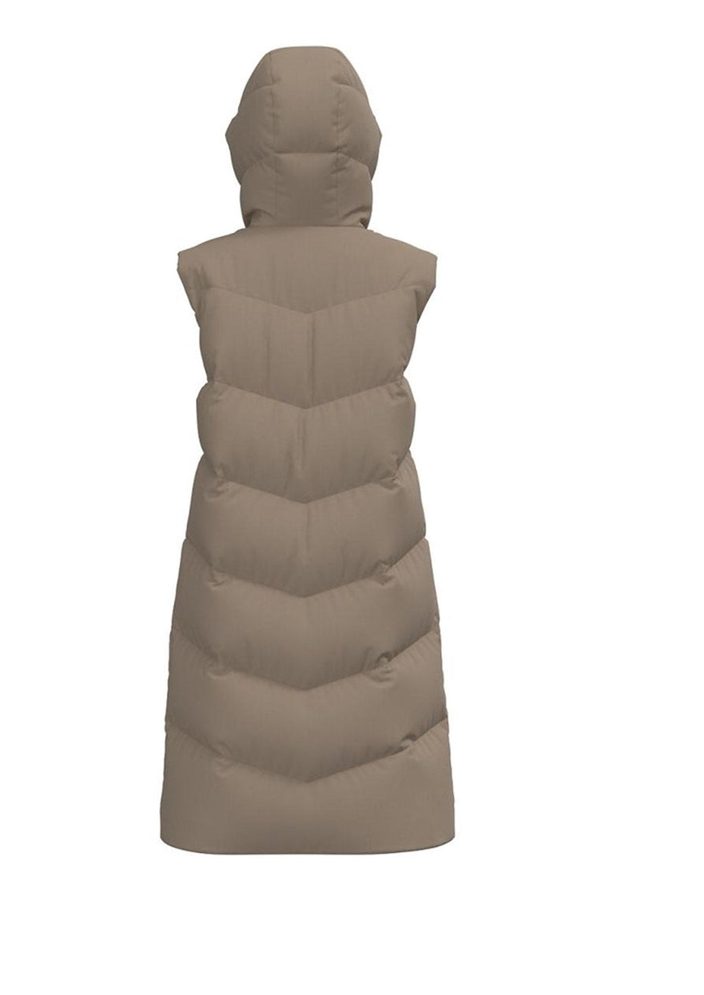 Jamilla Long Puffer Vest - Silver Mink