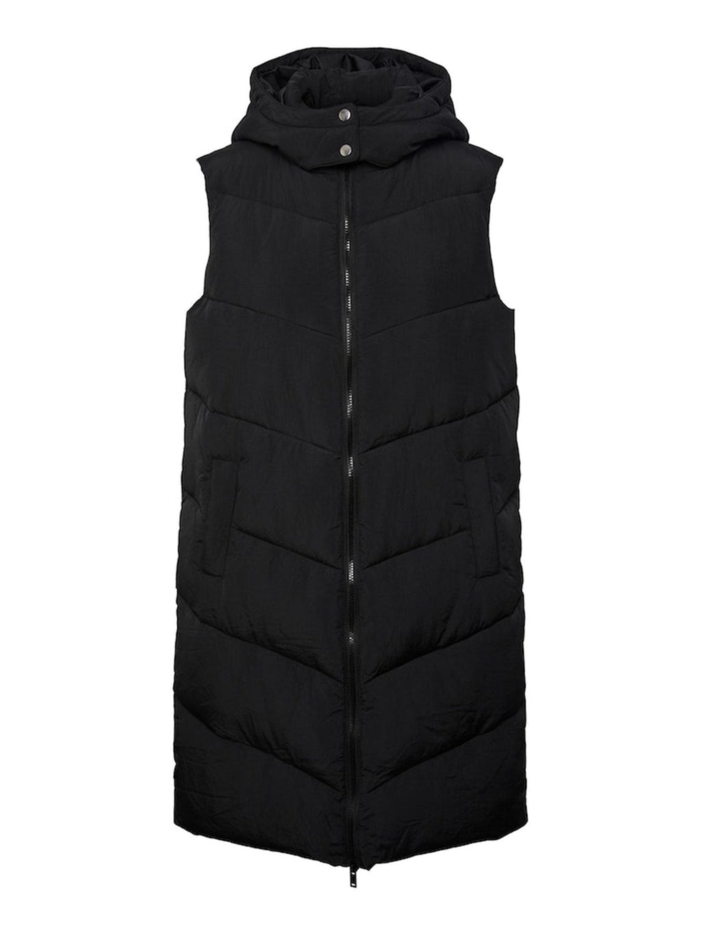 Jamilla Long Puffer Vest - Noir