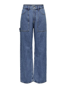 Jeans large kirsi - denim bleu moyen