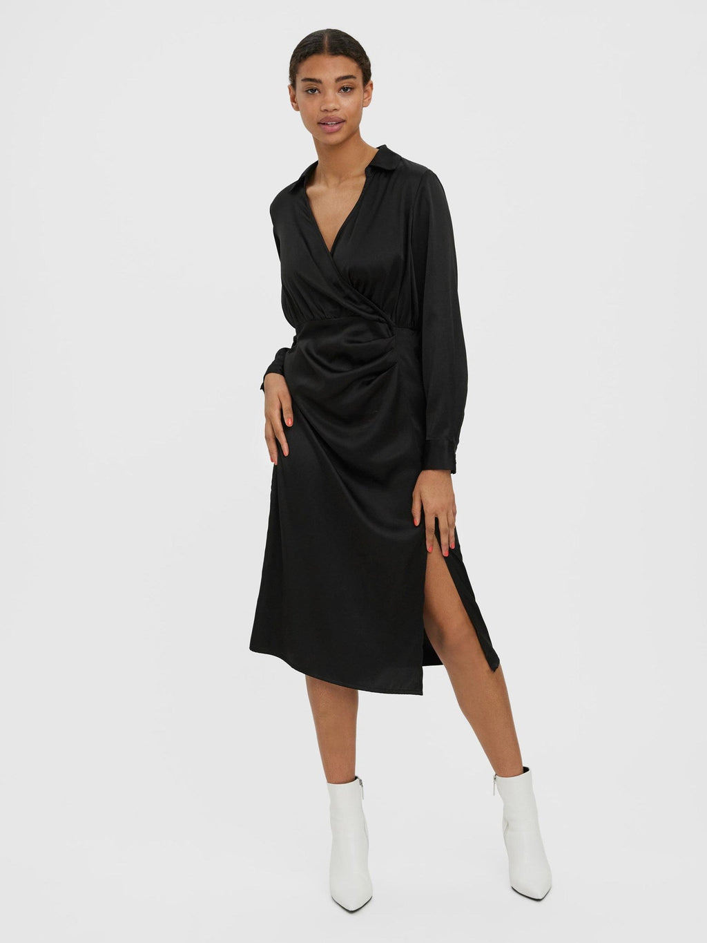 Robe en veau Kleo - Noir