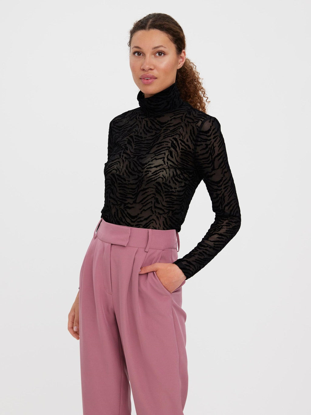 Koko High Neck Top - Black Tiger