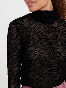 Koko High Neck Top - Black Tiger