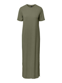 Kylie O-Neck Maxi Kjole - Lichen Deep Green