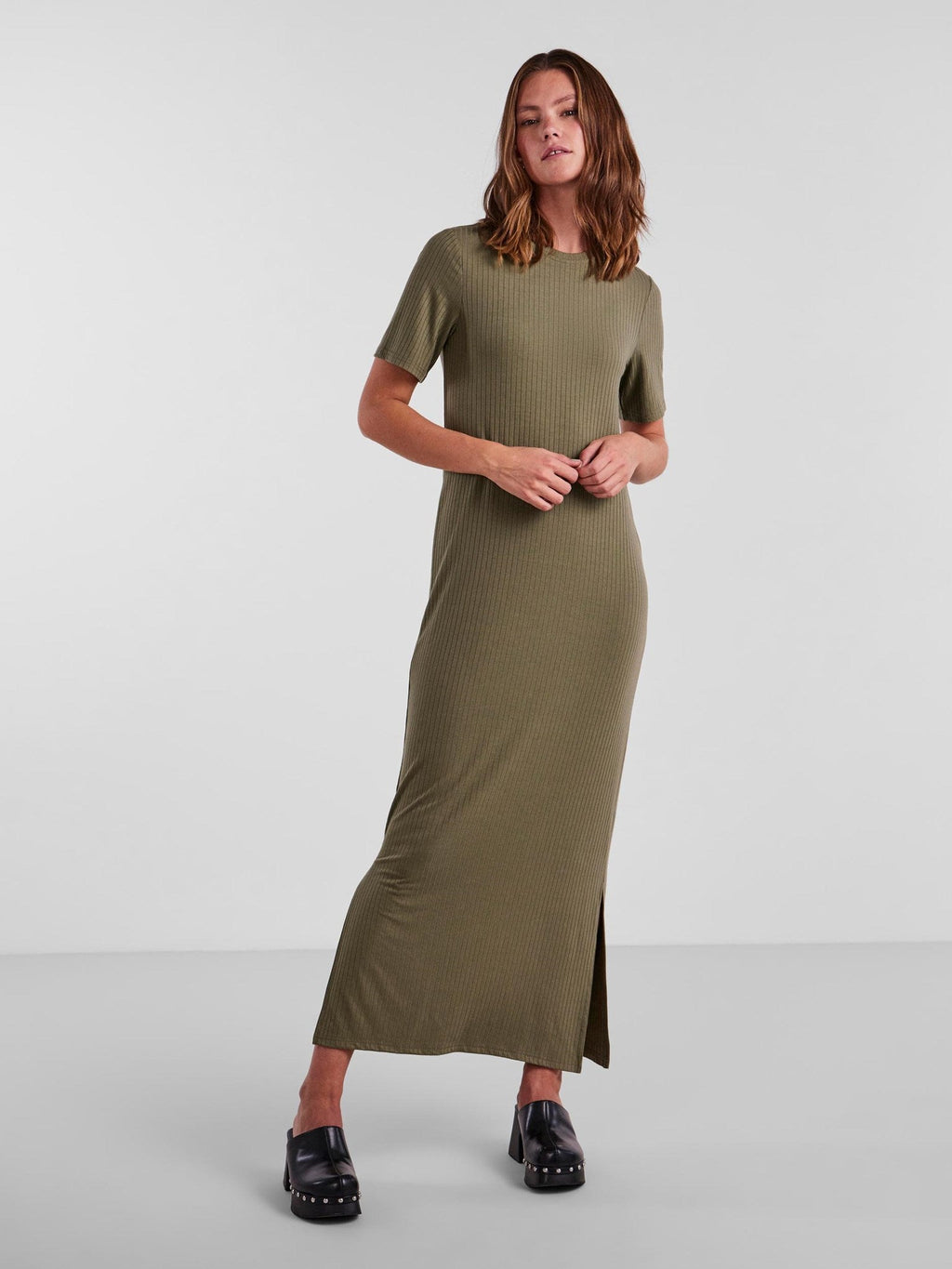 Kylie O-Neck Maxi Kjole - Deep Lichen Green