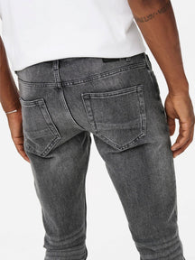 Jeans minces de vie à mécanisme - denim gris