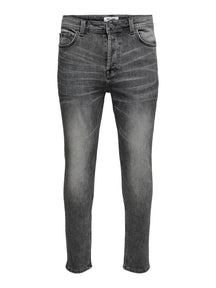 Jeans minces de vie à mécanisme - denim gris