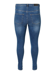 Lora Jeans à haute taille (courbe) - Denim bleu moyen