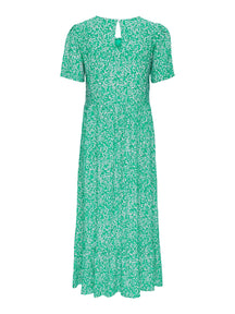 Robe midi malle - vert floral