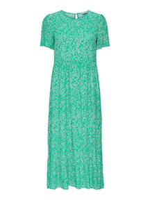 Robe midi malle - vert floral