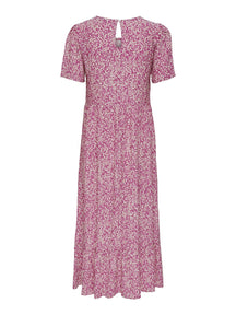 Robe midi malle - rose floral