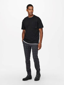 Mark Check Pants - Black