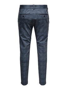 Mark Check Pants - Robe bleu