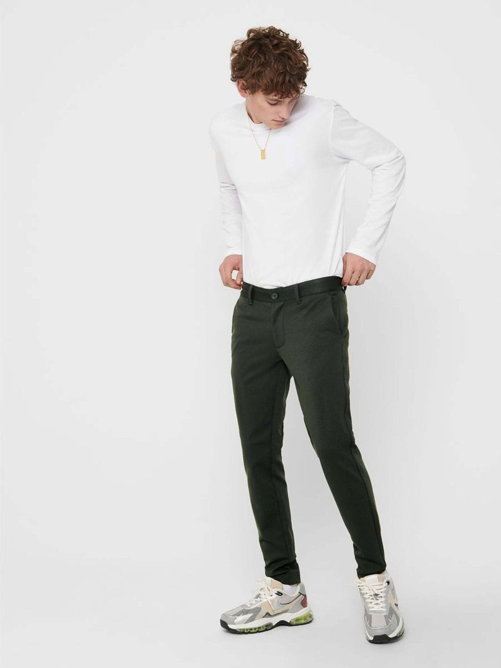 Mark Pants - Dark green (patterned)