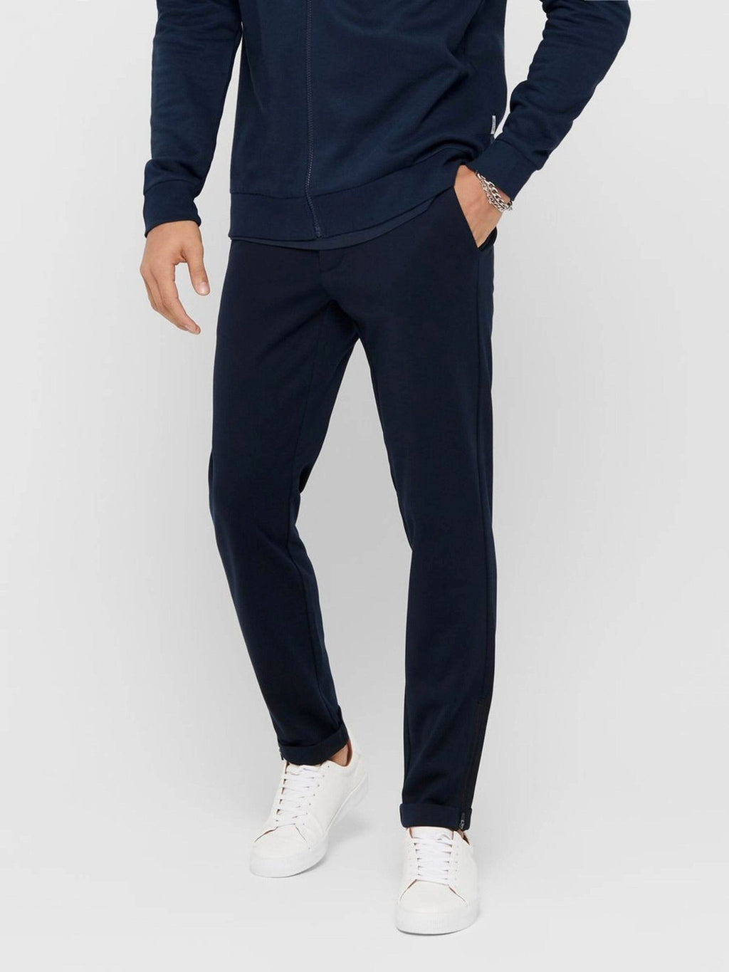 Mark Pants Side Zip - Navy