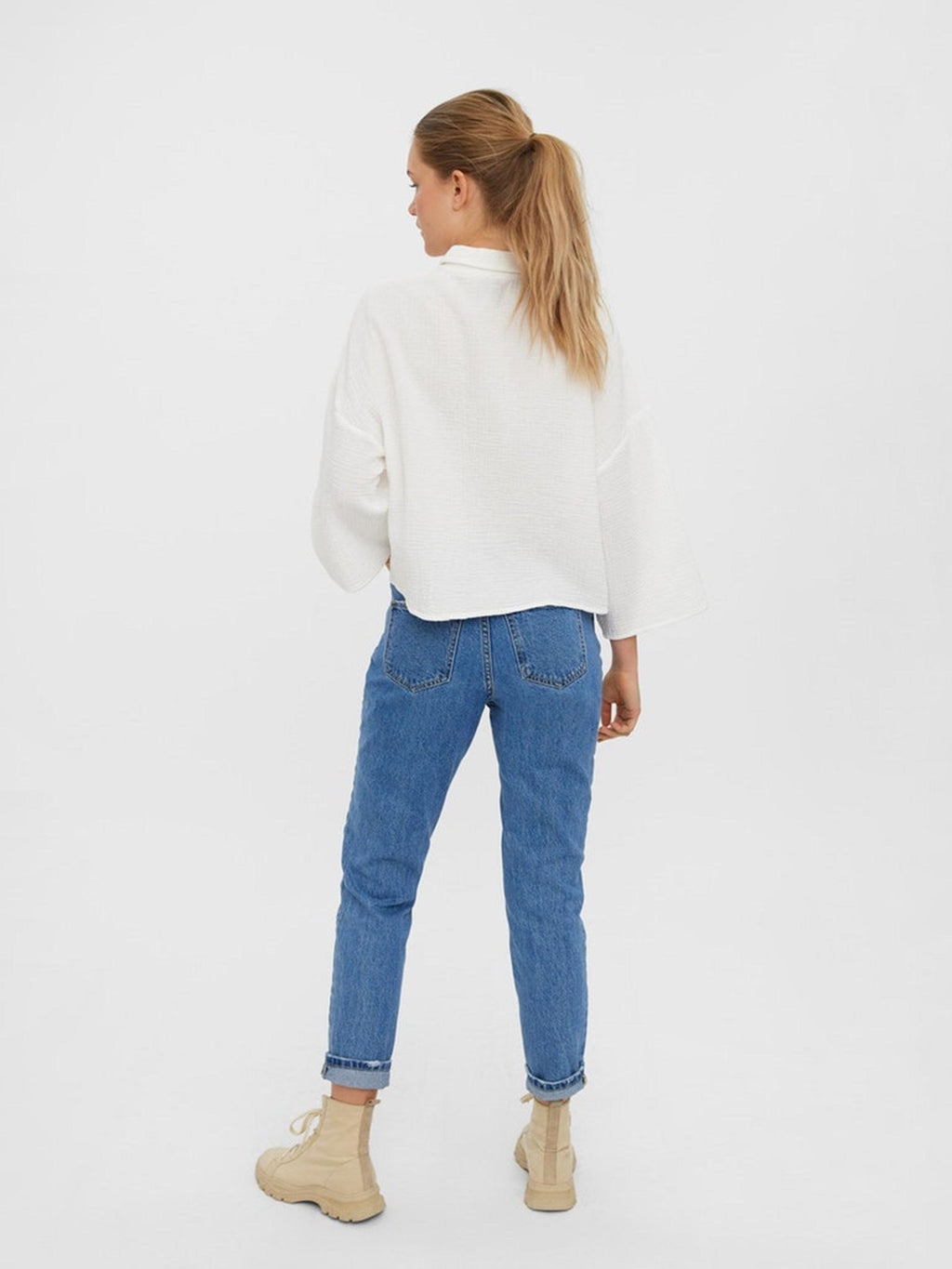 Natali 3/4 Crop Shirt - Blanche-Neige