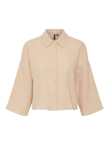 Natali Crop Shirt - Irish Cream