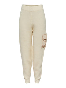 Pantalon naura en tricot - blanc antique