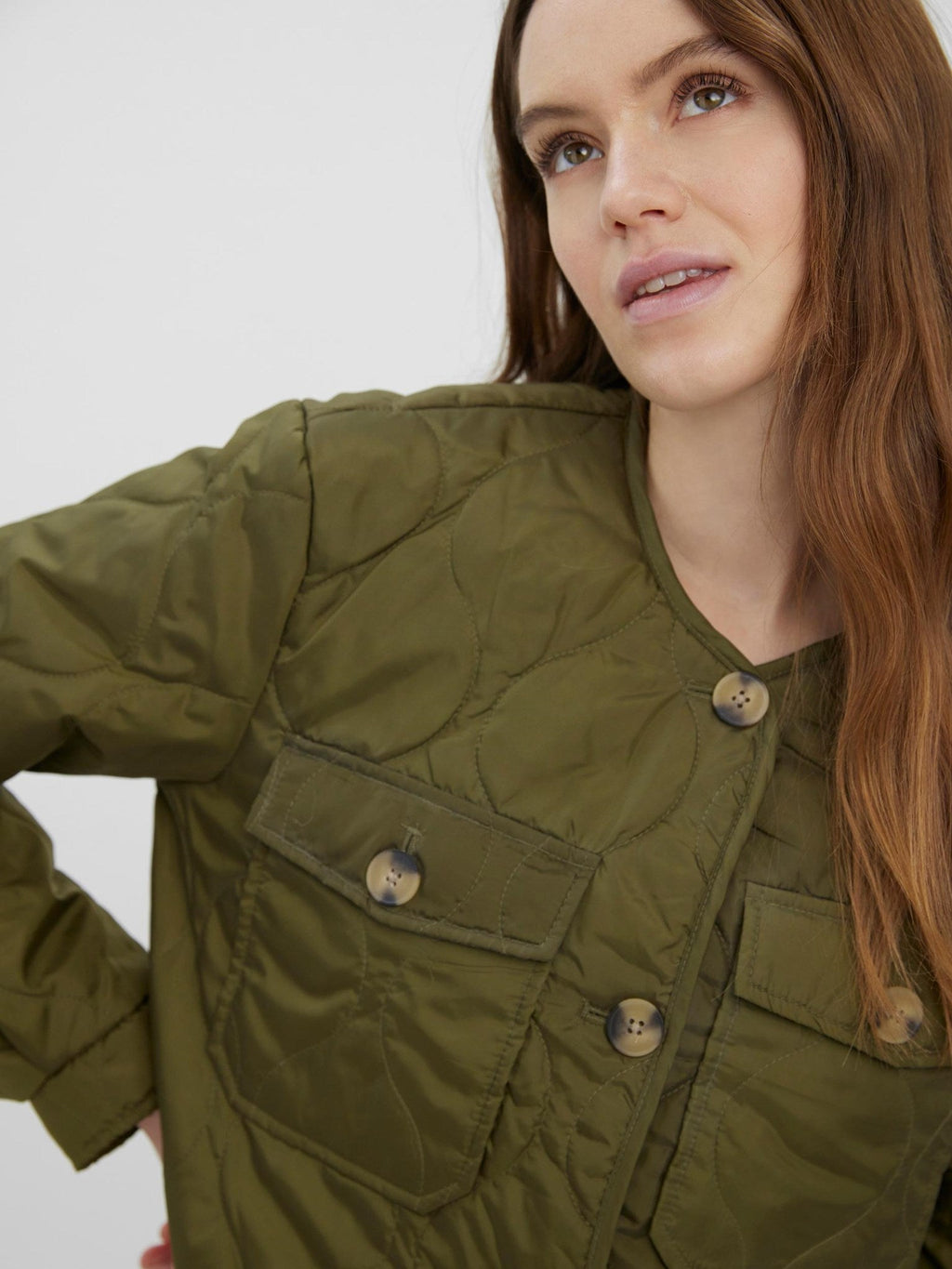 Nella Short Jacket - Olive foncé